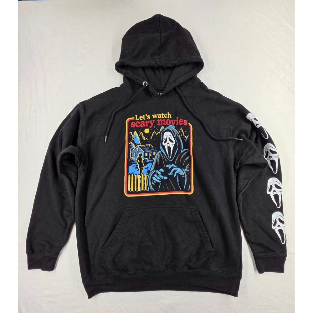 GHOSTFACE‎ THE ICON OF HALLOWEEN  GRAPHIC BLACK HOODIE SIZE L